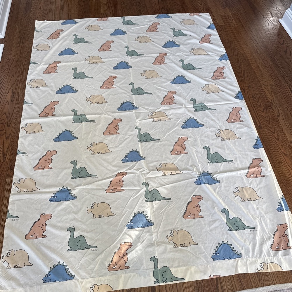 Vintage Sandra Boynton‎ Twin Sheet Set Dinosaur Print Bedding Martex Fabric 80s